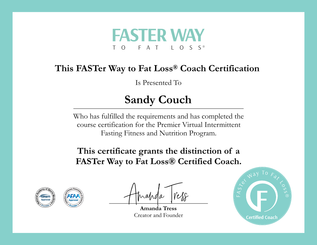 Sandy Couch Faster Way Certification